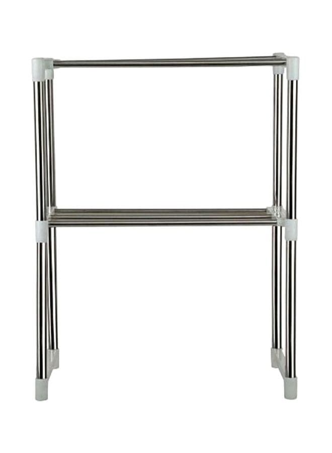 Microwave Multi-Functional Stand Silver/White 25x60.5cm