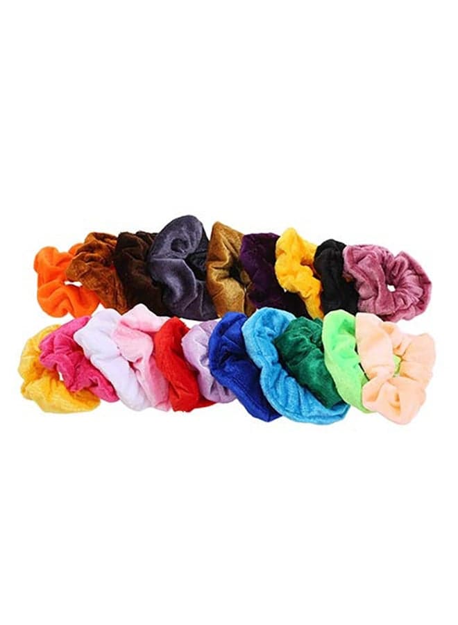 20-Piece Scrunchies Elastic Hair Band Set Multicolour