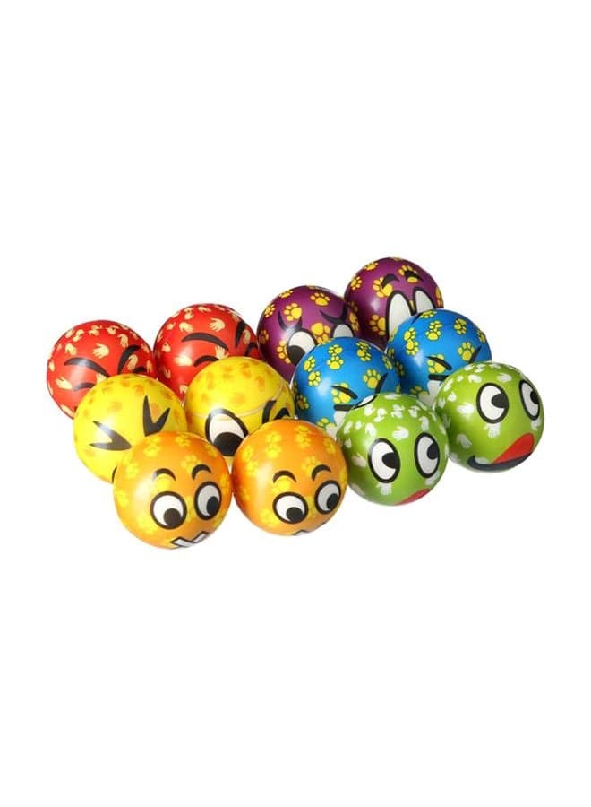 12-Piece Smiley Faces Bouncing Ball Set