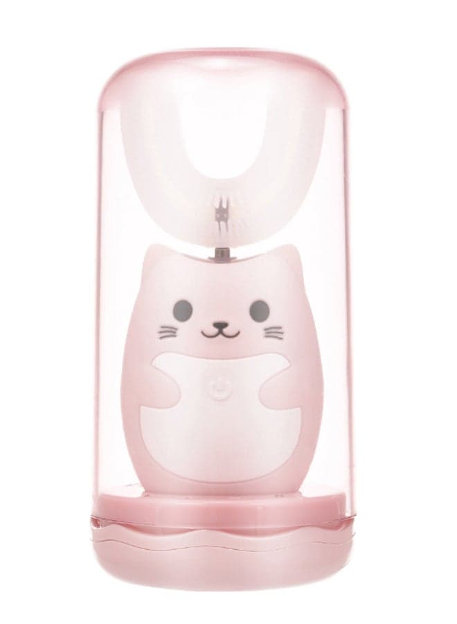 U-Shaped Electric Toothbrush With Cup Pink/White