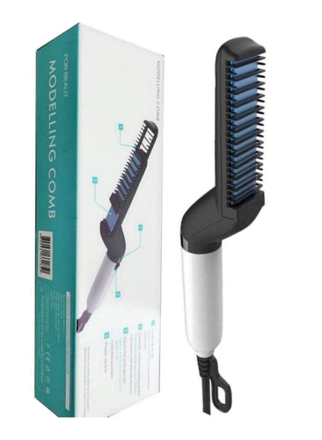 Multi-Functional Beard Straightener Styler Comb White/Black/Blue