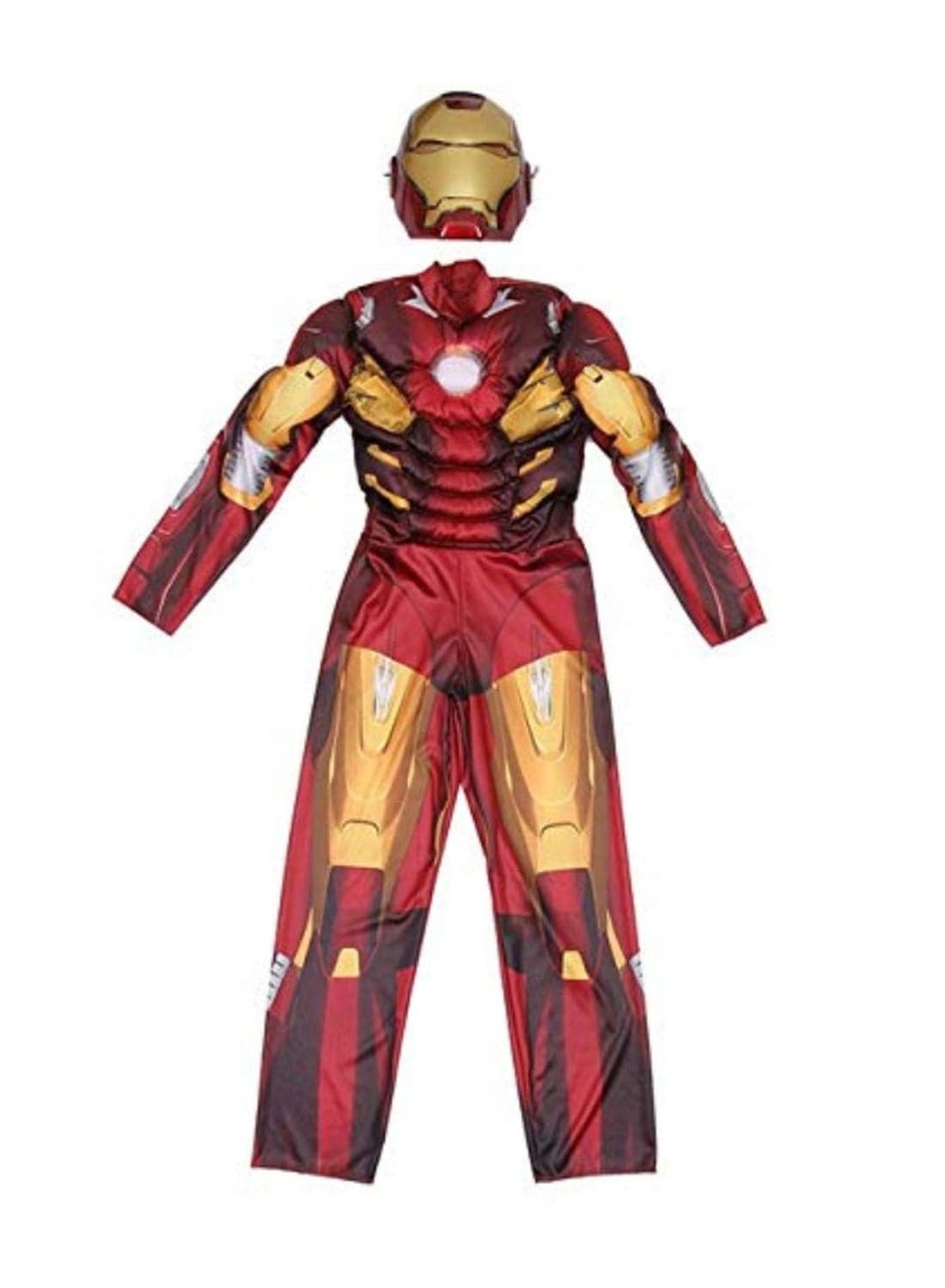 Ironman Muscle Costume In Breathable Polyester Fabric With Mask For Kids