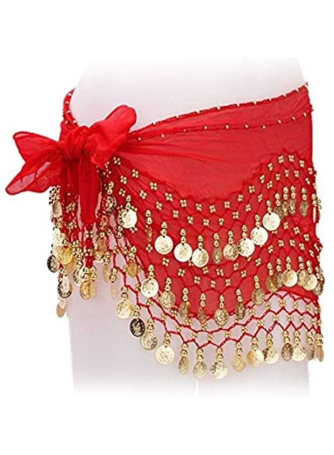 Belly Dance Hand- Stitched Velvet Wrap Belt Skirt Dress For Girls, 8+ Years One Size