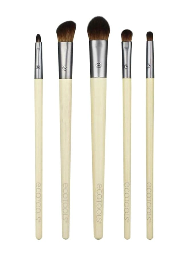 5-Piece Daily Defined Eye Brush Set With Storage Tray Multicolour