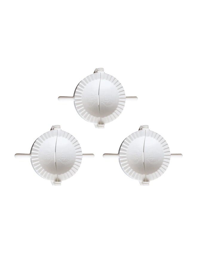 3-Piece DIY Kitchen Dumplings Mold Press Dough Pastry Pie Maker Gyoza Empanada Mould Tool White 8cm
