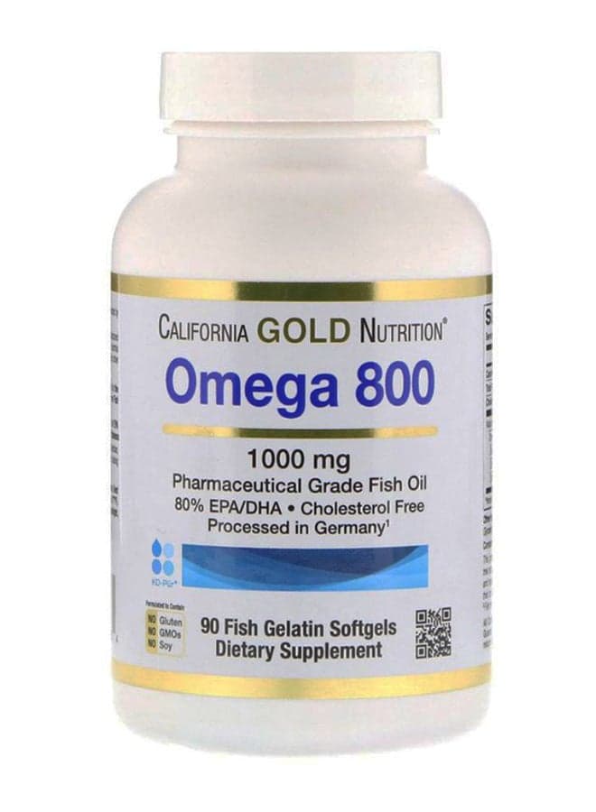 Omega 800 Pharmaceutical Grade Fish Oil - 90 Gelatin Softgels