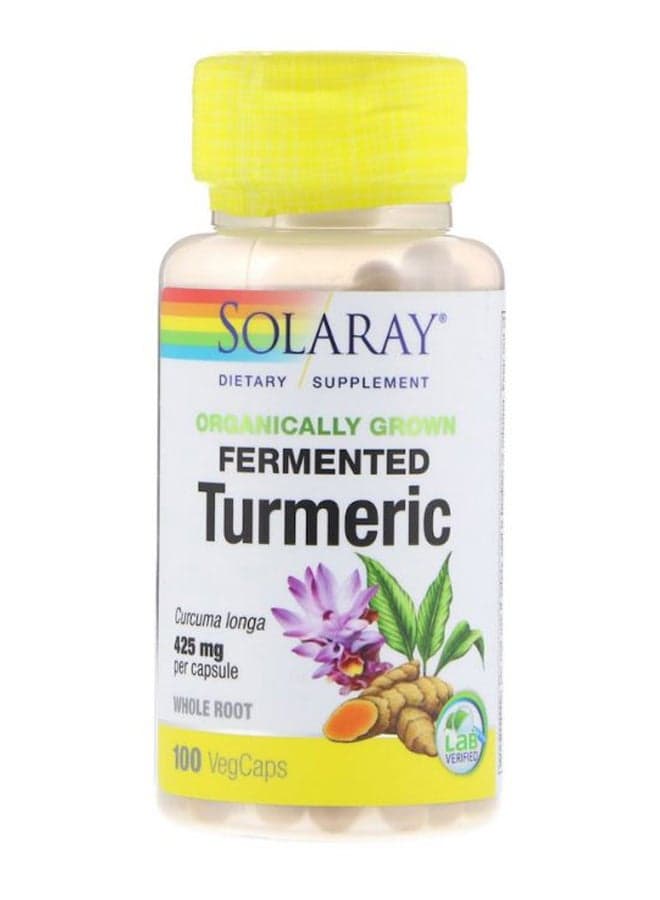 Organically Grown Fermented Turmeric - 100 Veg Capsules