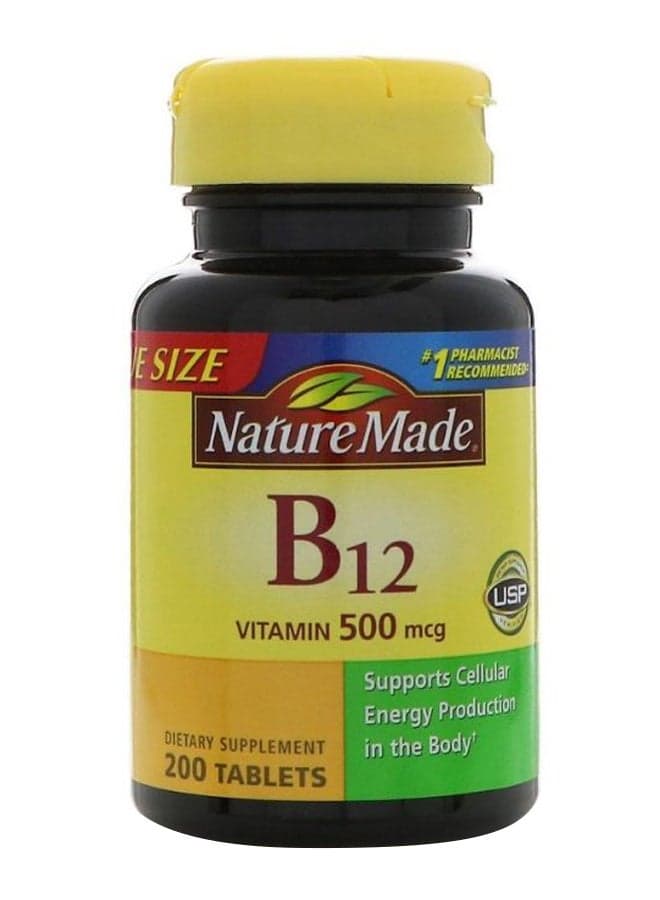 Vitamin B12 Supplement 500 Mcg - 200 Tablets