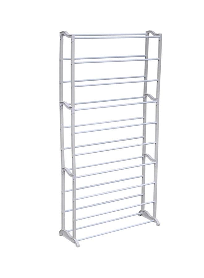 10-Tier High Grade Shoe Rack Silver 55inch
