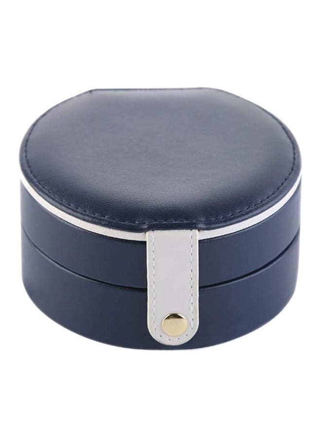 Small Leather Jewelry Organizer Box with Mirror Lock