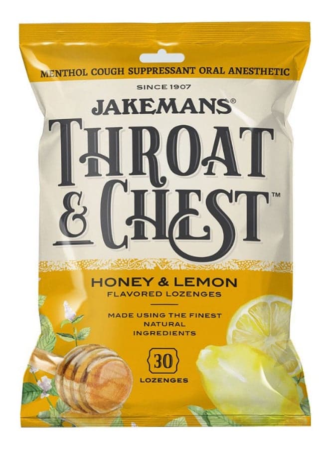 Honey Lemon Flavored Throat And Chest - 30 Lozenges