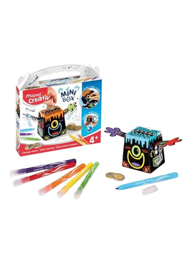 7-Piece Creativ Mini Box Velvet Colouring Set Blue/Green/Yellow