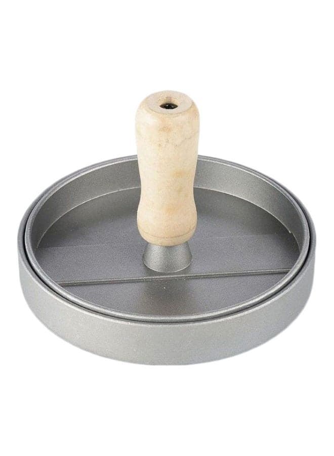 Burger Meat Press With Handle Beige/Silver 12.5cm