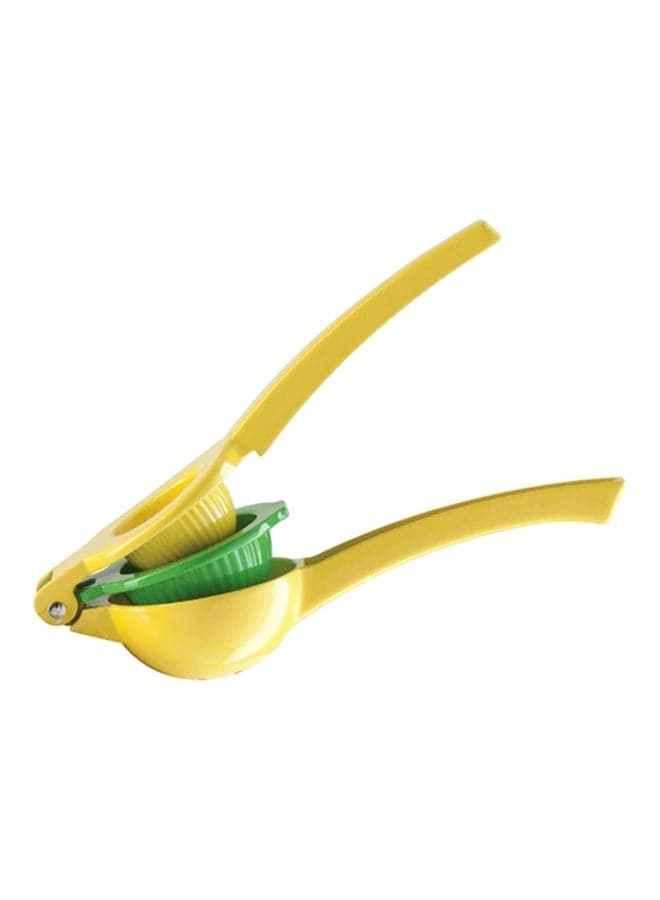 Metal Lemon Lime Squeezer Yellow/Green 21.5cm