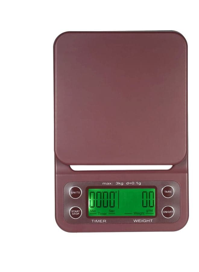 Accurate Coffee Drip Scale Burgendy 20centimeter