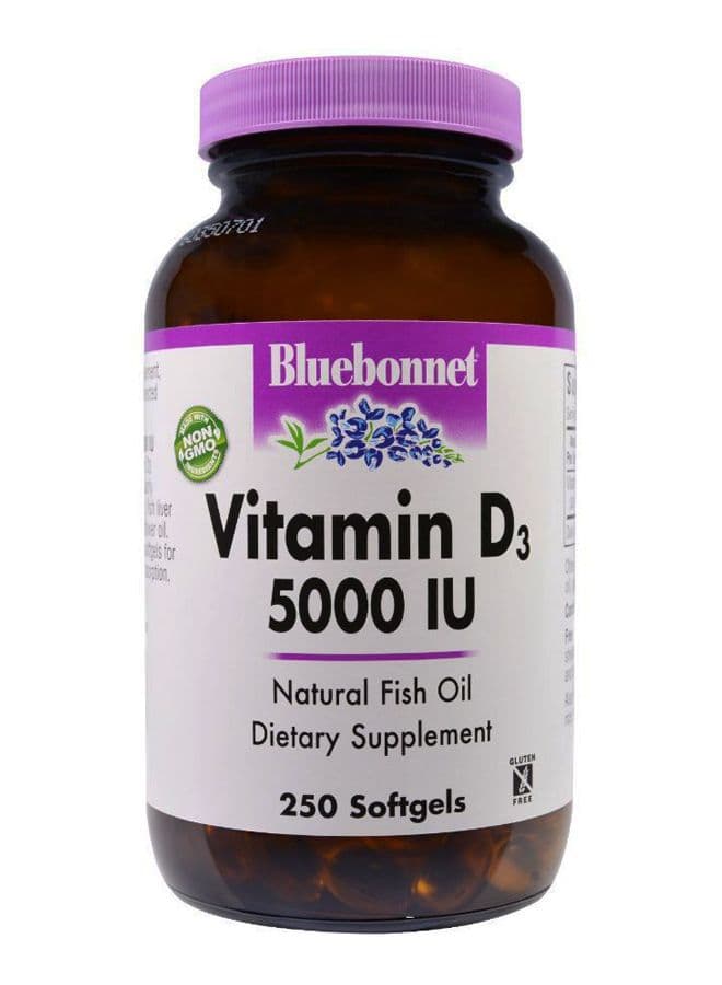 Vitamin D3 Natural Fish Oil Dietary Supplement - 250 Softgels