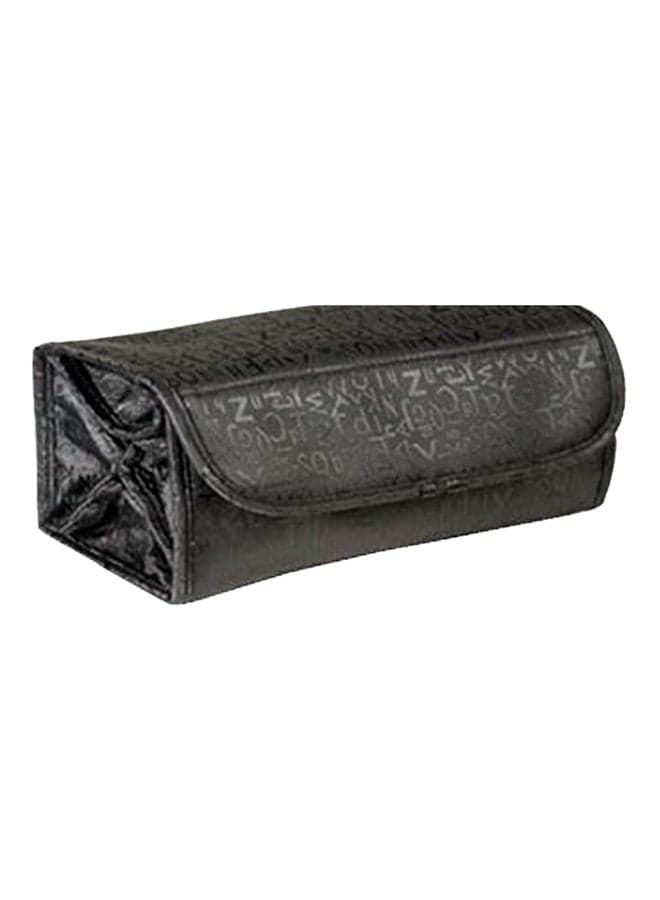 Leather Makeup Bag Black