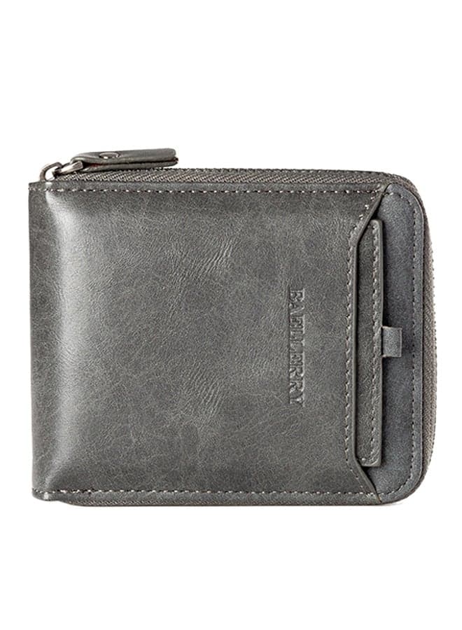 Horizontal Zipper Wallet Grey