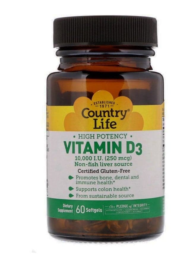 Vitamin D3 High Potency - 60 Softgels