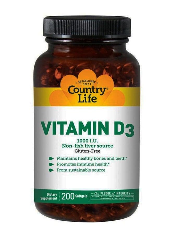 Vitamin D3 Dietary Supplement - 200 Softgels
