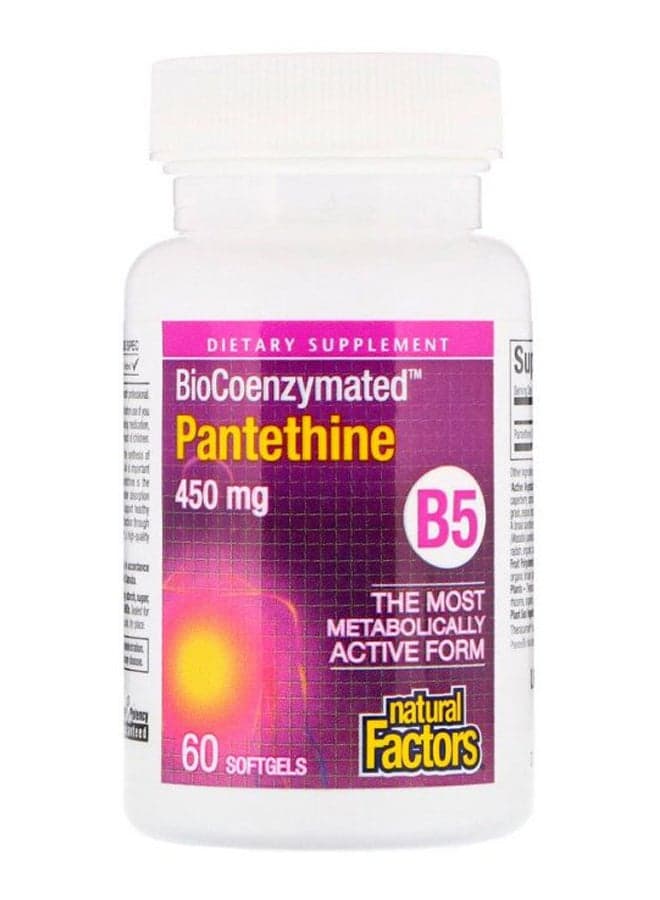 B5 Pantethine Dietary Supplement - 60 Softgels