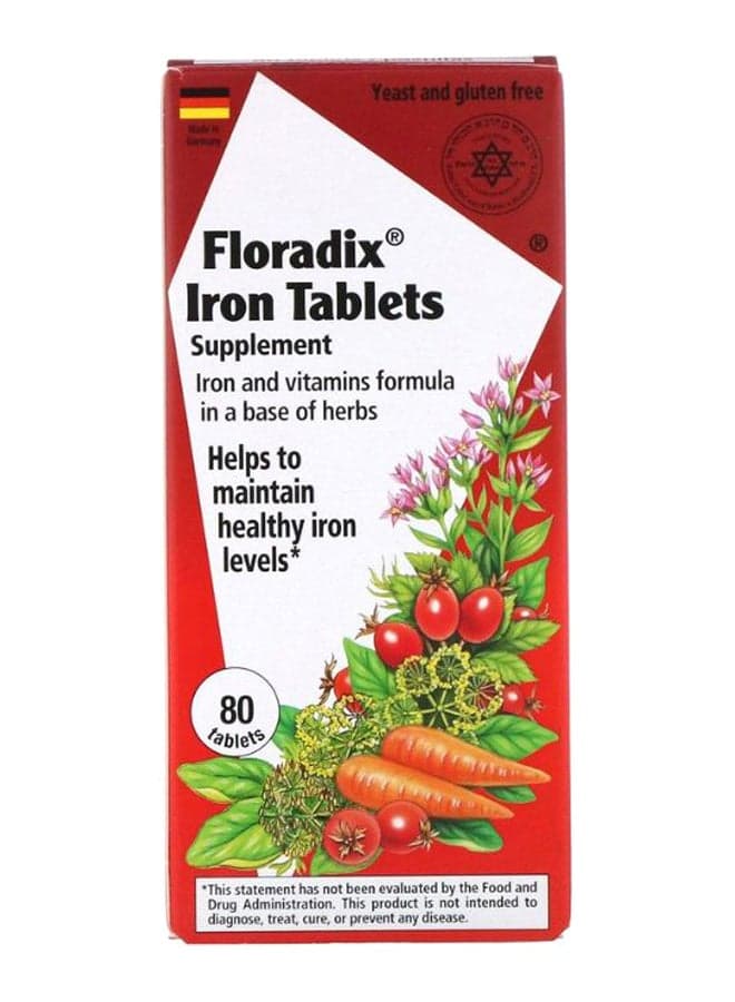 Floradix Iron Tablets Supplement - 80 Tablets