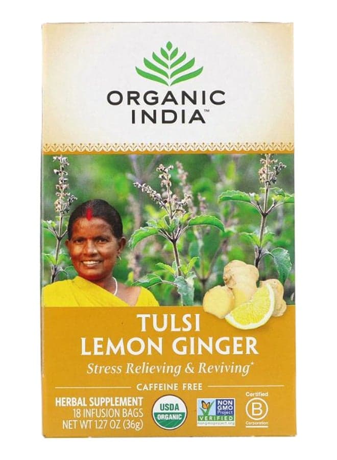 Pack Of 18 Tulsi Lemon Ginger Tea Bag