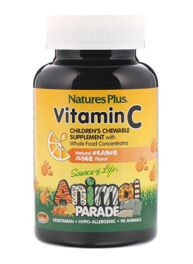 Natural Orange Juice Flavor Vitamin C - 90 Tablets