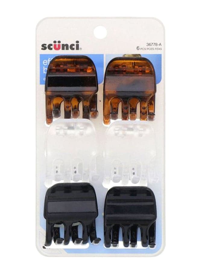 6-Piece Effortless Beauty Chunky JO Clip Set Brown/Black/Clear