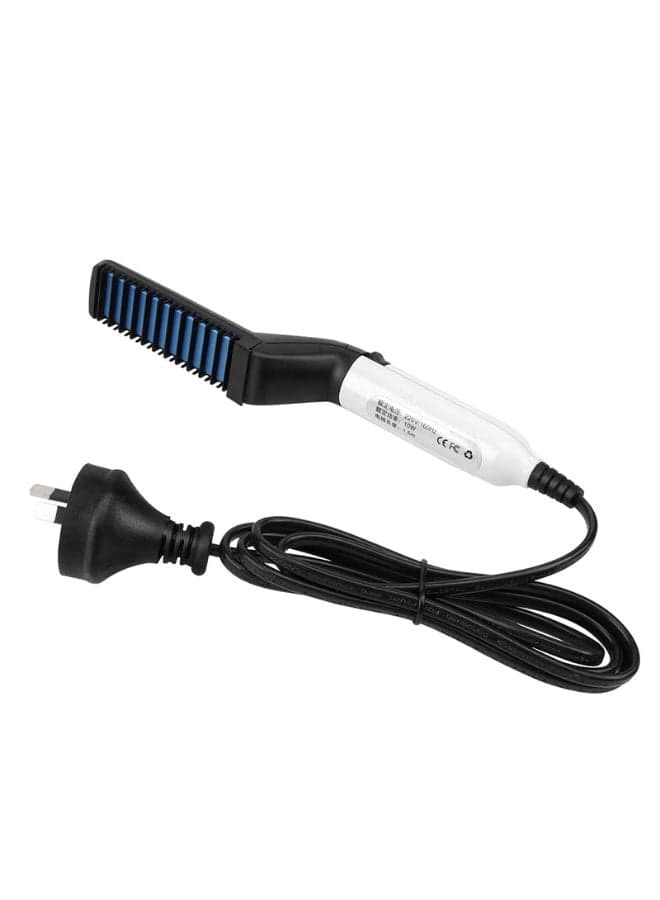 2-In-1 Multifunctional Beard Hair Straightener Comb Black/White/Blue
