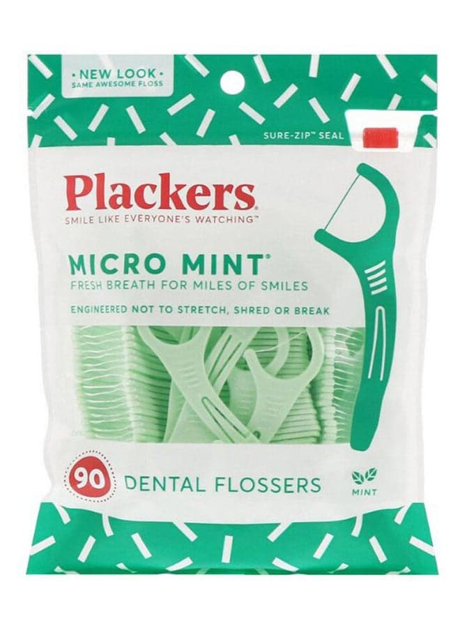 90-Piece Micro Mint Dental Flosser Set Green