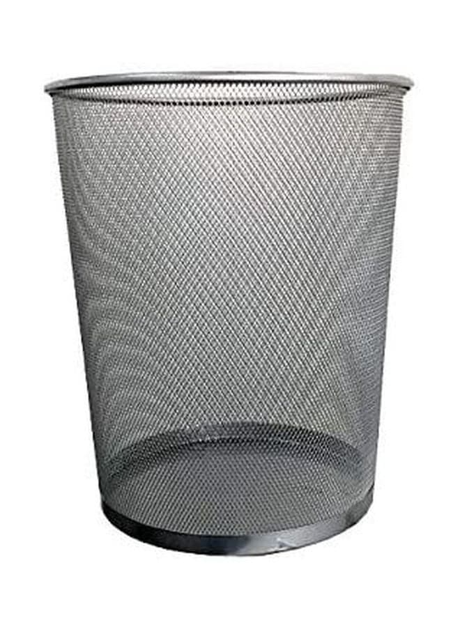 Metal Mesh Waste Bin Silver L
