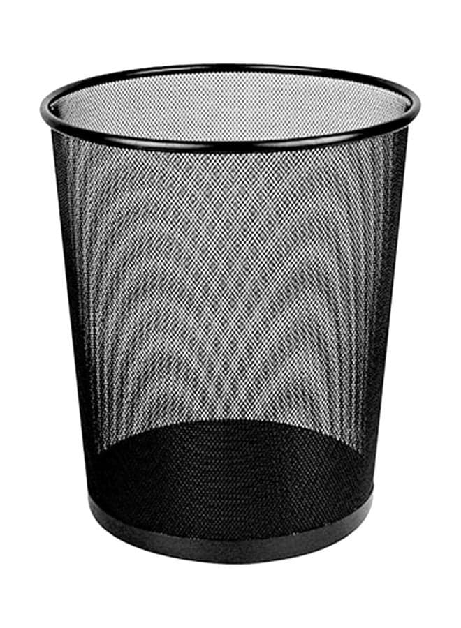 Metal Waste Basket Black 27Liters