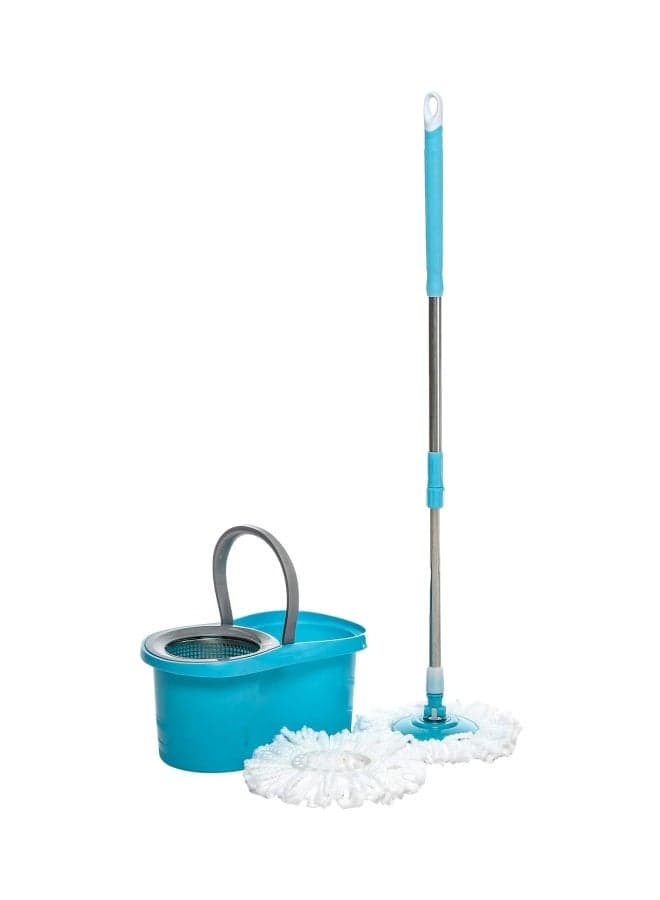 Rotating Mop With Bucket Set Blue/White/Silver