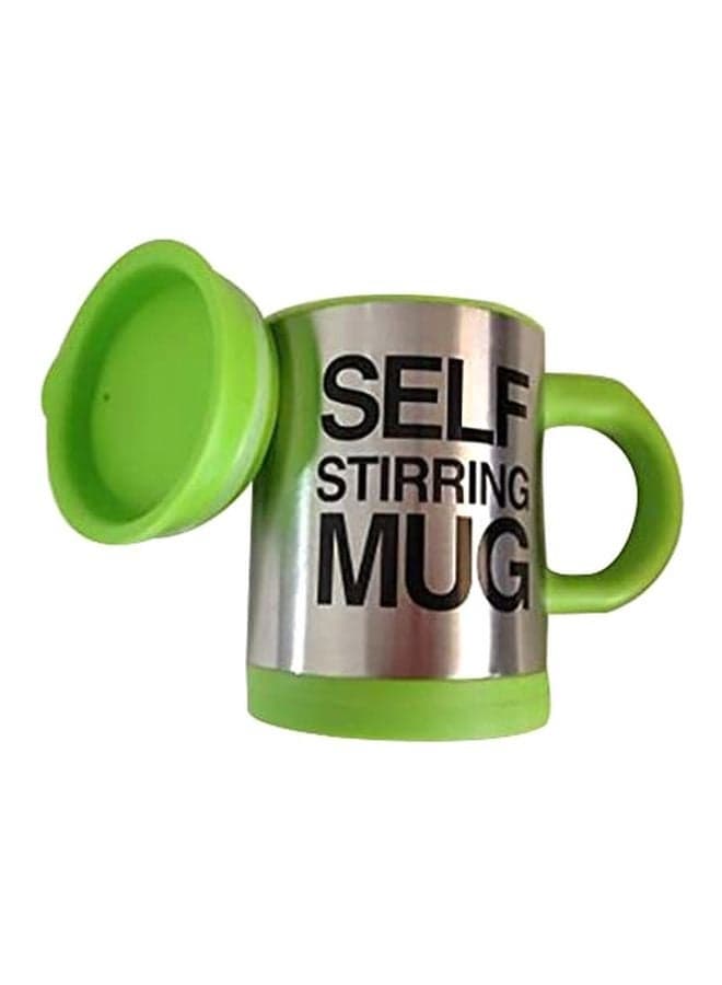 Stainless Steel Self Stirring Coffee Mug Green/Silver
