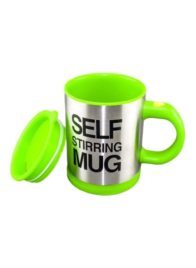 Stainless Steel Self Stirring Coffee Mug Green/Silver