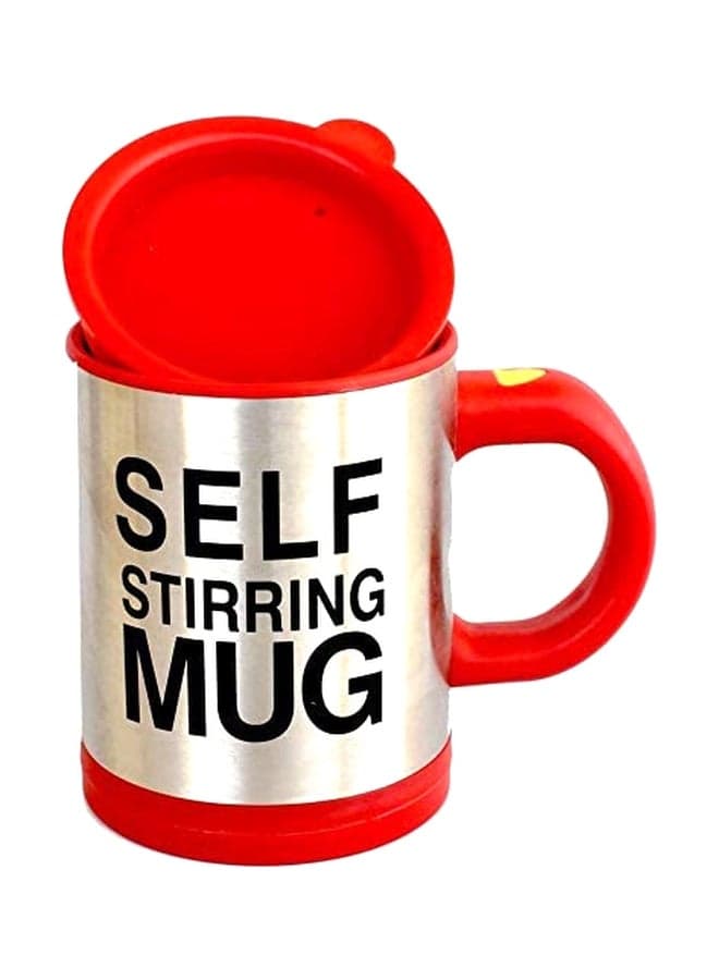 Stainless Steel Self Stirring Coffee Mug Red/Silver 9.4 x 13.6 x 12.2cm