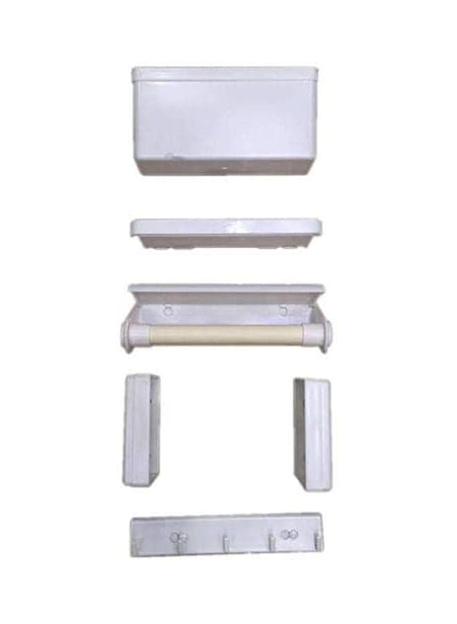 5-In-1 Magnetic Storage Rack Off White 3.3x10.6x10.4inch