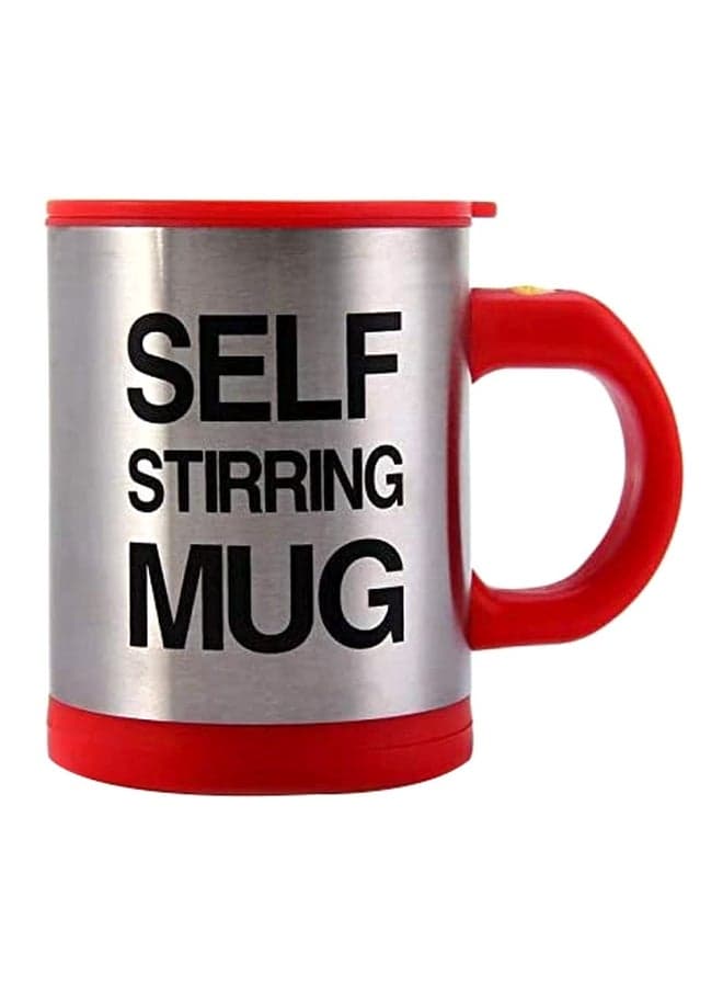 Double Insulated Self Stirring Coffee Mug Red/Silver