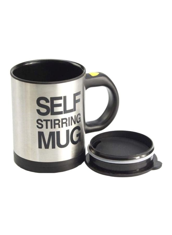 Electric Self Stirring Coffee Mug Silver/Black 3.6x5.4x5inch