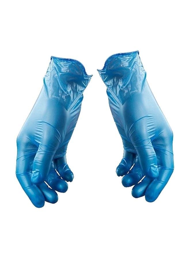 Pack Of 100 Disposable Vinyl Gloves Blue