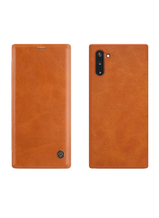 Leather Flip CaseCover For Samsung Galaxy Note 10 N970 Brown