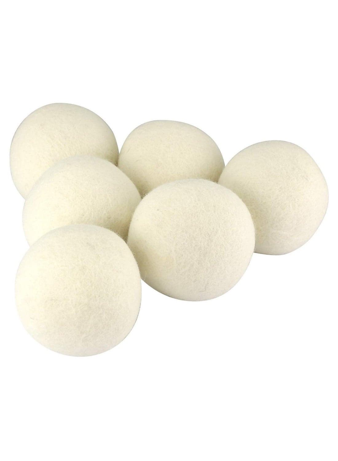6-Piece Reusable Wool Dryer Ball Set Off White
