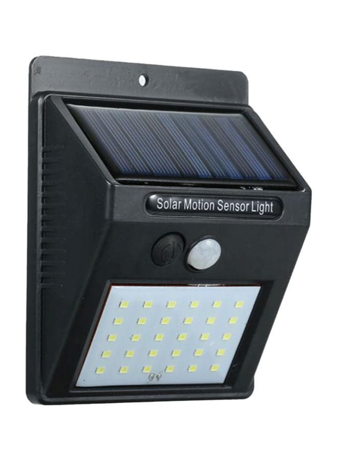 30 LED Solar Power PIR Motion Sensor Wall Light Black 10x10cm