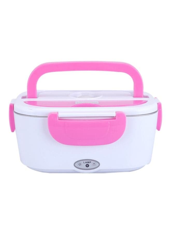Portable Electric Heating Lunch Box White/Pink 230x160x100mm