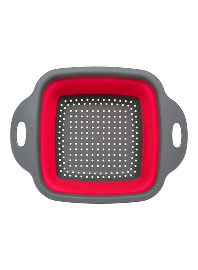 Collapsible Vegetable Storage Basket Grey/Red 22x29cm
