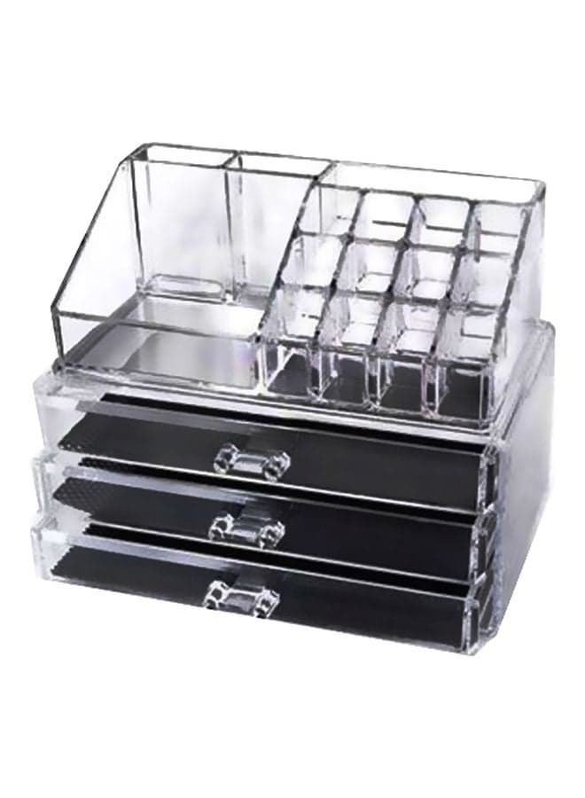 Acrylic Jewellery And Makeup Organizer Clear/Black