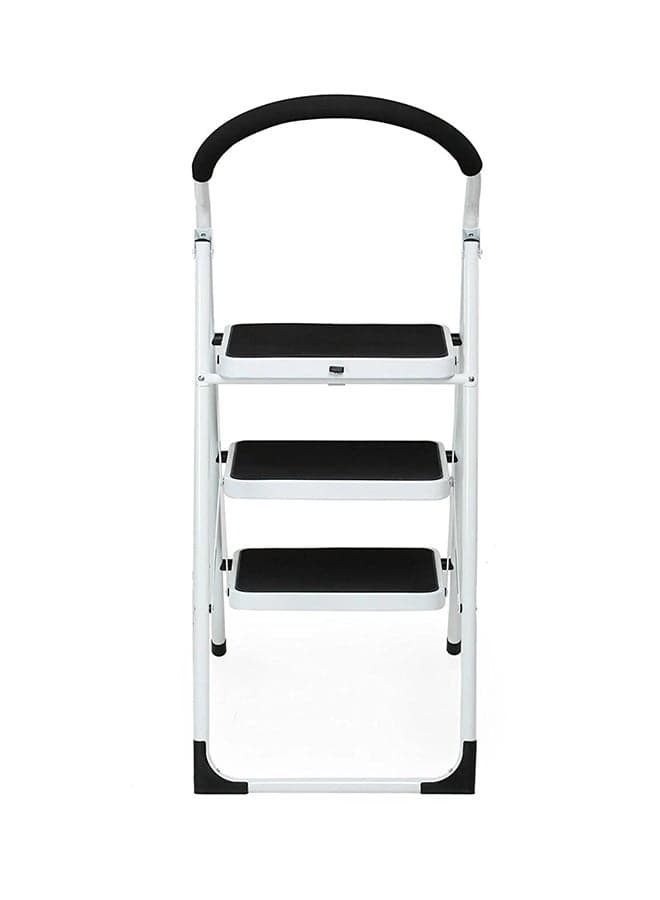 3-Step Ladder Folding Stool White 44inch