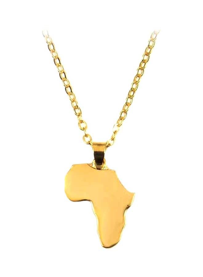 Zinc Alloy Africa Map Pendant Necklace