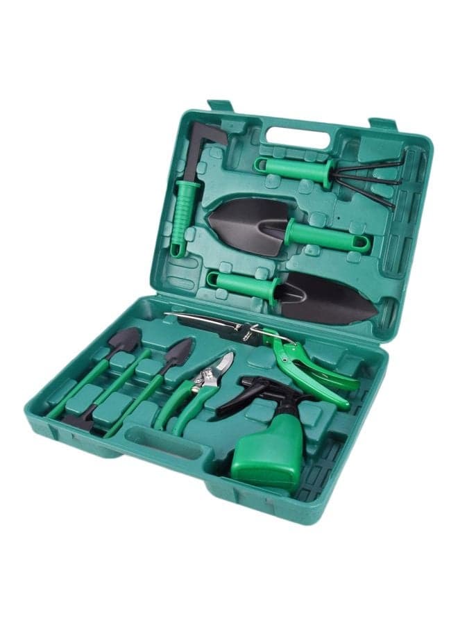 10-Piece Garden Tool Set Dark Green 37x7x27centimeter
